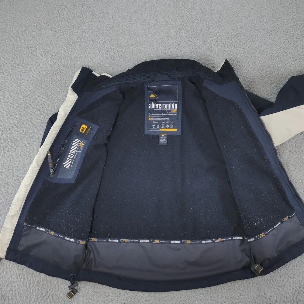 Abercrombie & Fitch Jacket Mens Medium Blue White 1892 Mountain Outerwear Zip-Up